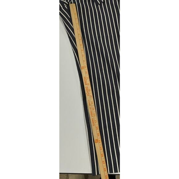 Antonio Melani Womens Sz 6 Dress Pants Stretch Denim Ivory Strip Side Zip Belt - Picture 6 of 6